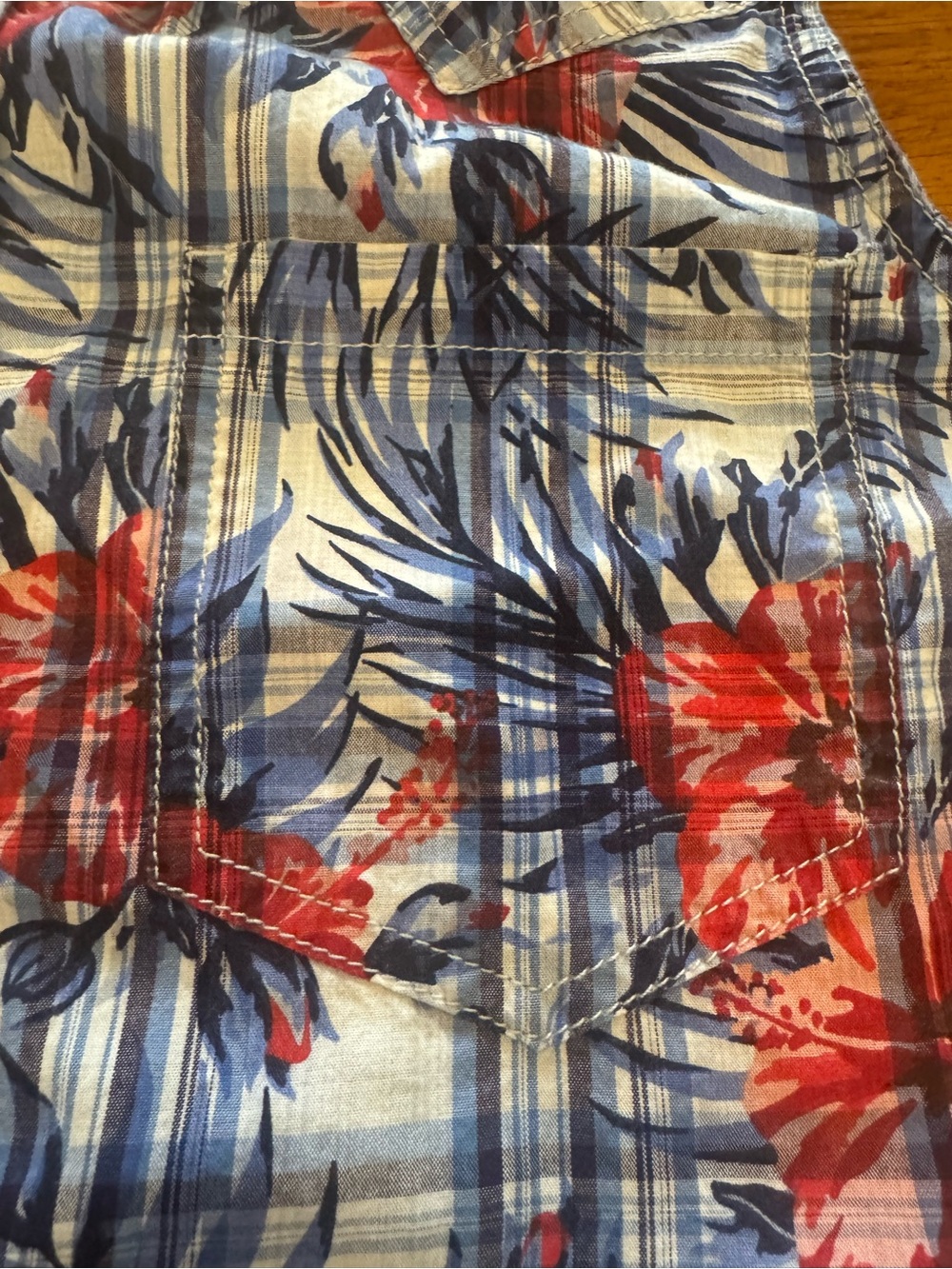 Ariat Real Women’s XL Relaxed Sleeveless Western Shirt Floral Plaid Button Front - Picture 4 of 9